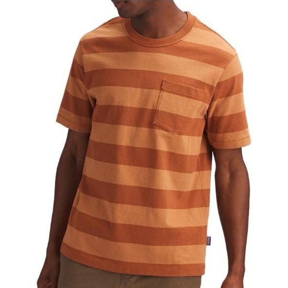 Patagonia Men's Organic Cotton Midweight Striped Pocket Tee Shirt Size Small‎